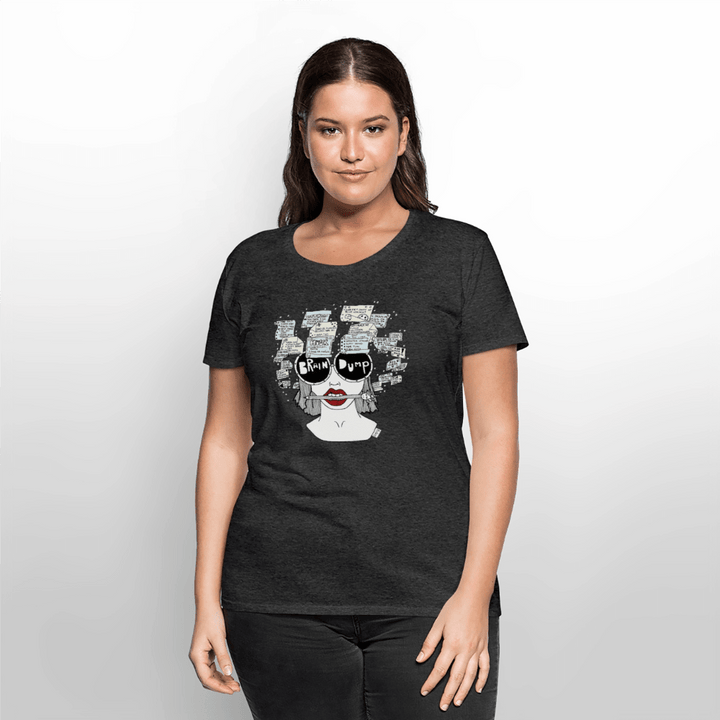 (Ikke aktiv, mørk) ADHD Brain Dump Dame T-shirt - Dame premium T-shirt - antracit meleret - Dajlig