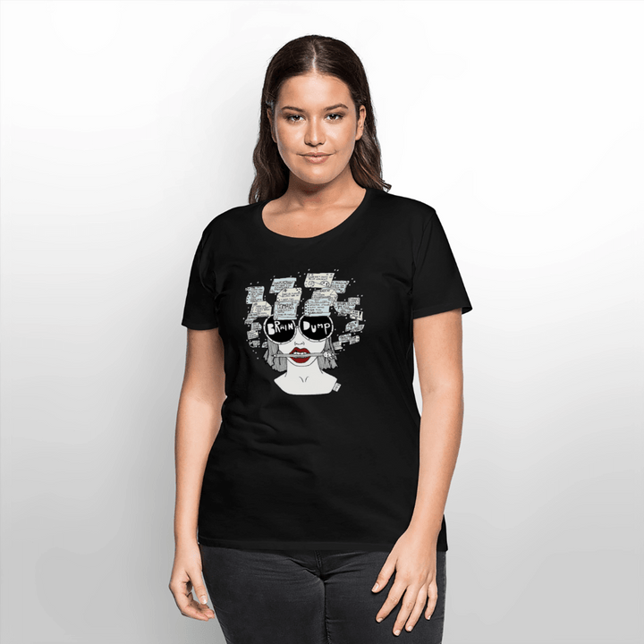 (Ikke aktiv, mørk) ADHD Brain Dump Dame T-shirt - Dame premium T-shirt - sort - Dajlig