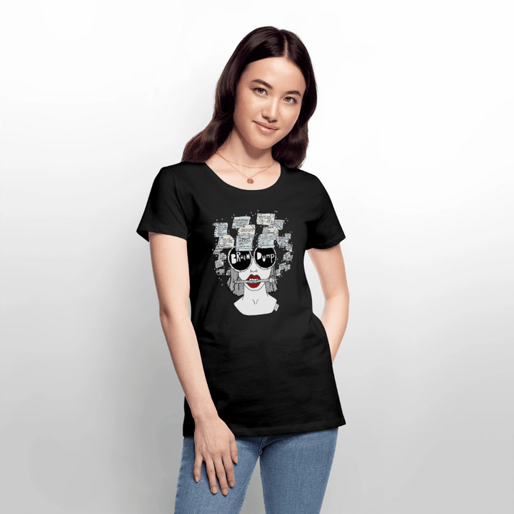 (Ikke aktiv, mørk) ADHD Brain Dump Dame T-shirt - Dame premium T-shirt - sort - Dajlig