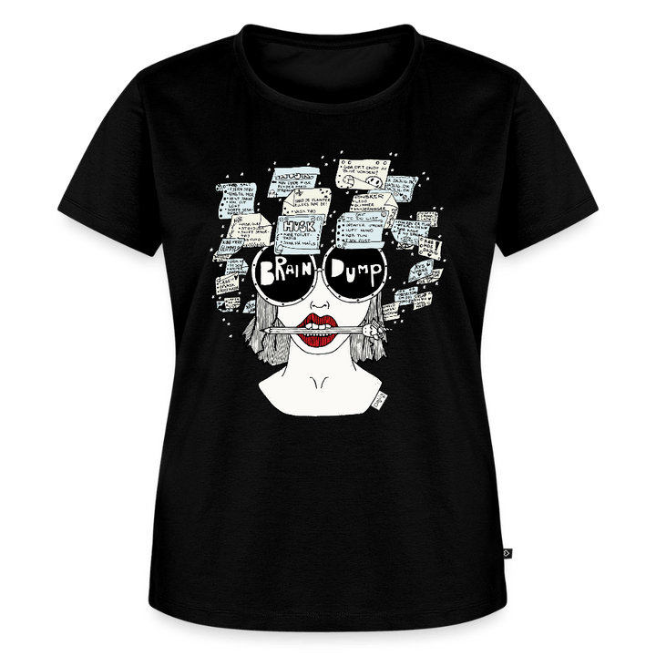 (Ikke aktiv, mørk) ADHD Brain Dump Dame T-shirt - Dame premium T-shirt - sort - Dajlig