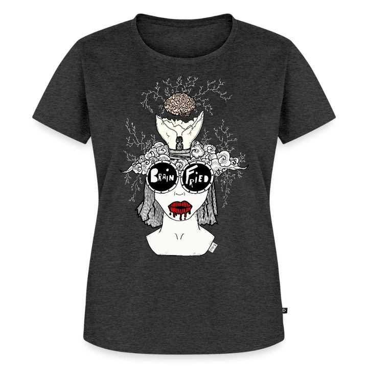 (Ikke aktiv, mørk) ADHD Brain Fried Dame T-shirt - Dame premium T-shirt - antracit meleret - Dajlig
