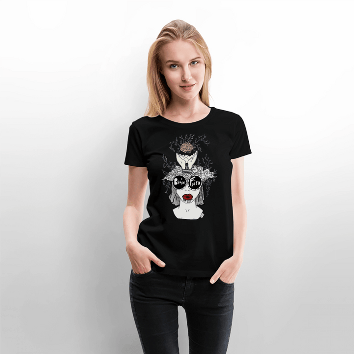 (Ikke aktiv, mørk) ADHD Brain Fried Dame T-shirt - Dame premium T-shirt - sort - Dajlig