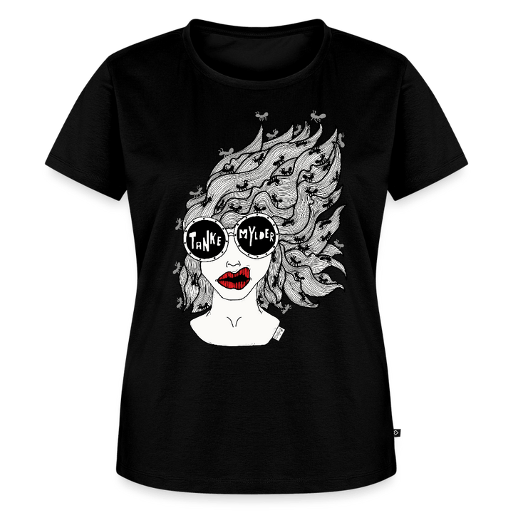 (Ikke aktiv, mørk) ADHD Tankemylder Dame T-shirt - Dame premium T-shirt - sort - Dajlig