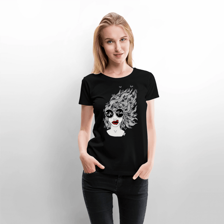 (Ikke aktiv, mørk) ADHD Tankemylder Dame T-shirt - Dame premium T-shirt - sort - Dajlig