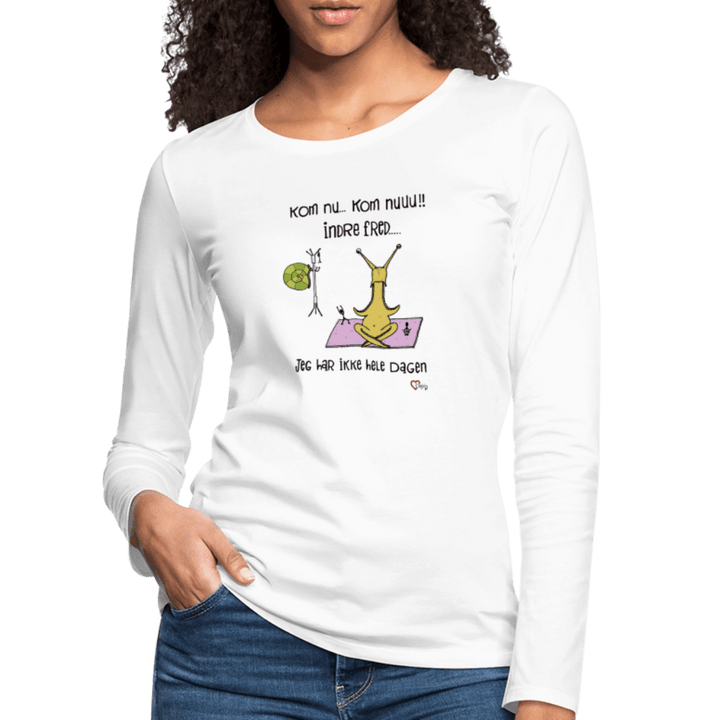 Indre Fred Snegl - Dame Langærmet Trøje - Dame premium T-shirt med lange ærmer - hvid - Dajlig