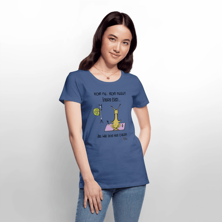 Indre Fred Snegl - Eksklusiv Dame T-shirt - Dame premium T-shirt - dueblå - Dajlig