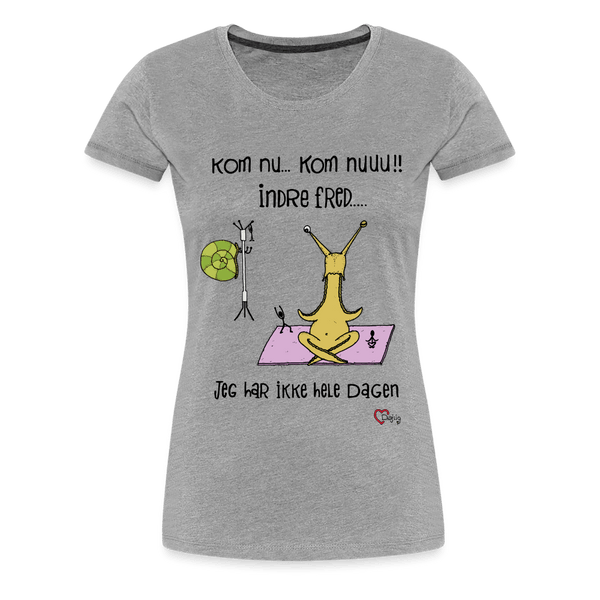 Indre Fred Snegl - Eksklusiv Dame T-shirt - Dame premium T-shirt - grå meleret - Dajlig
