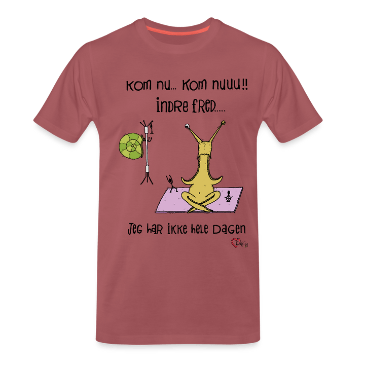 Indre Fred Snegl - Eksklusiv Herre T-shirt - Herre premium T-shirt - forvasket bordeaux - Dajlig