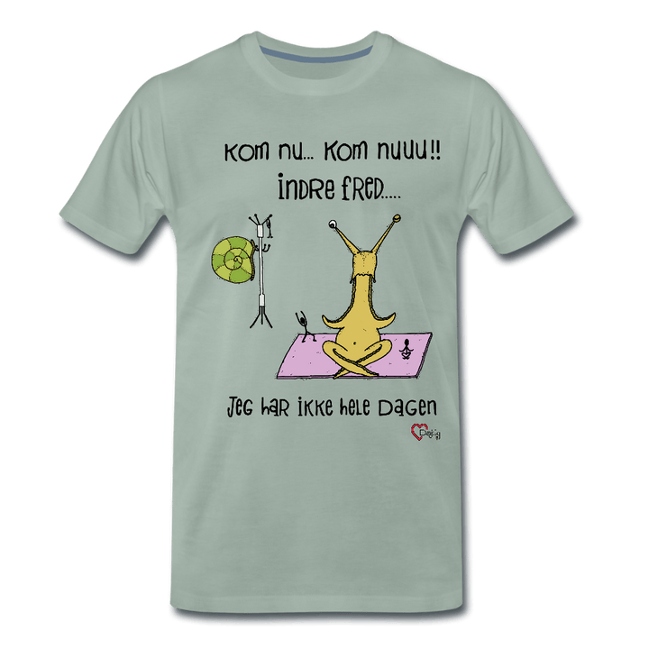 Indre Fred Snegl - Eksklusiv Herre T-shirt - Herre premium T-shirt - grågrøn - Dajlig