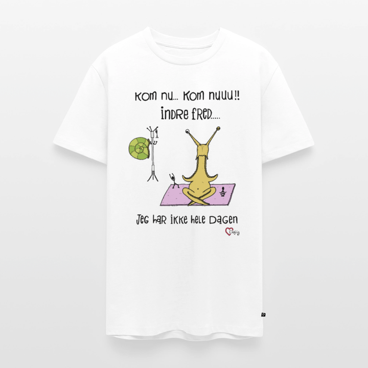 Indre Fred Snegl - Eksklusiv Herre T-shirt - Herre premium T-shirt - hvid - Dajlig