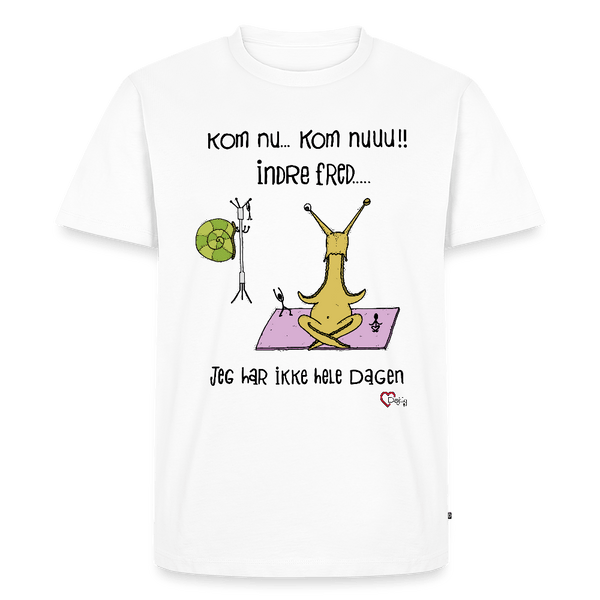 Indre Fred Snegl - Eksklusiv Herre T-shirt - Herre premium T-shirt - hvid - Dajlig