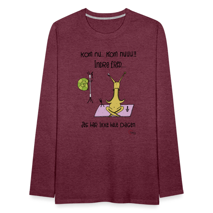 Indre Fred Snegl - Herre Langærmet Trøje - Premium langærmet Herre - T-shirt - bordeaux meleret - Dajlig