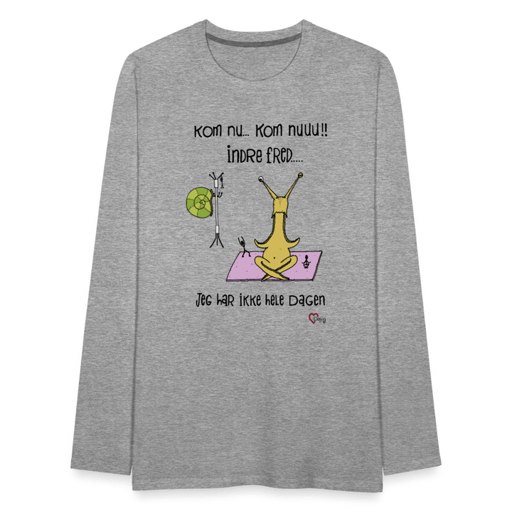 Indre Fred Snegl - Herre Langærmet Trøje - Premium langærmet Herre - T-shirt - grå meleret - Dajlig