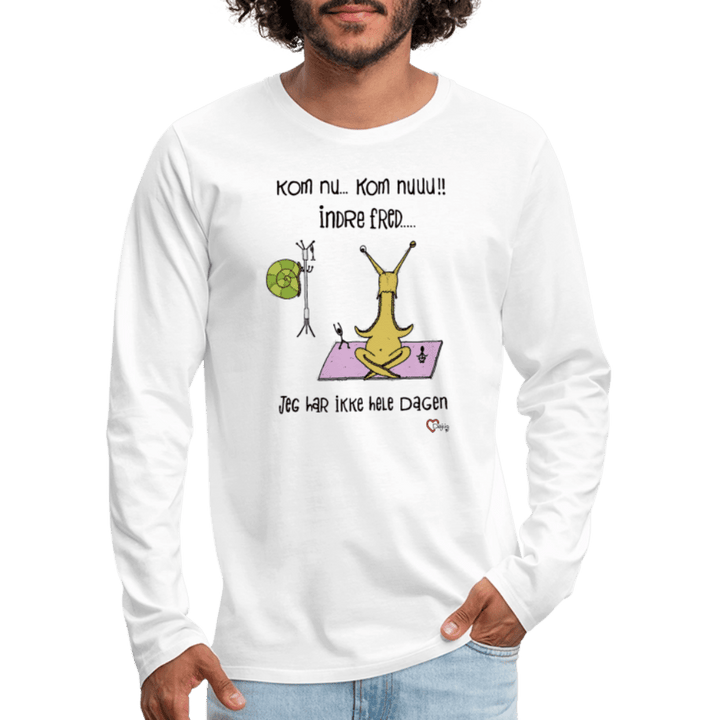 Indre Fred Snegl - Herre Langærmet Trøje - Premium langærmet Herre - T-shirt - hvid - Dajlig