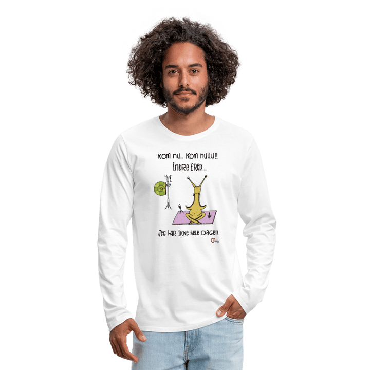 Indre Fred Snegl - Herre Langærmet Trøje - Premium langærmet Herre - T-shirt - hvid - Dajlig