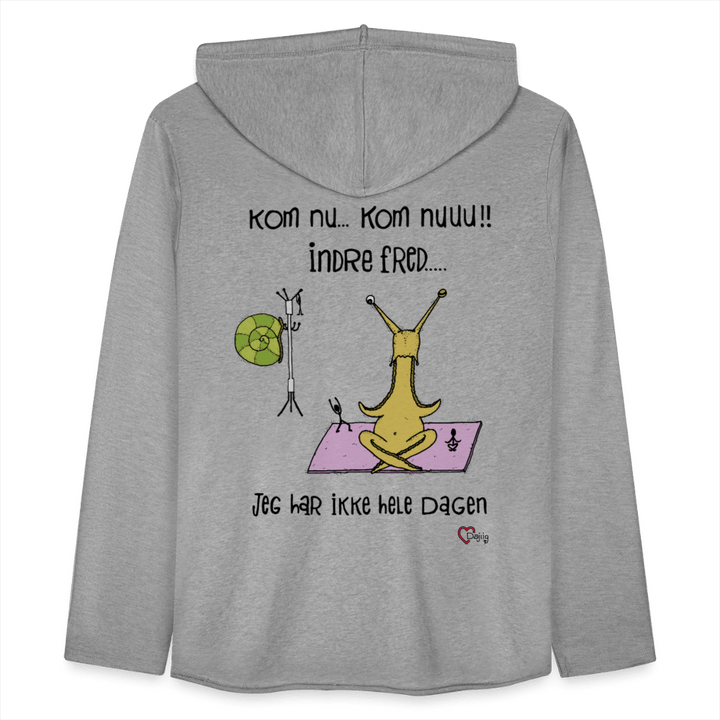 Indre Fred Snegl - Let Unisex hættetrøje - Let sweatshirt med hætte, unisex - grå meleret - Dajlig