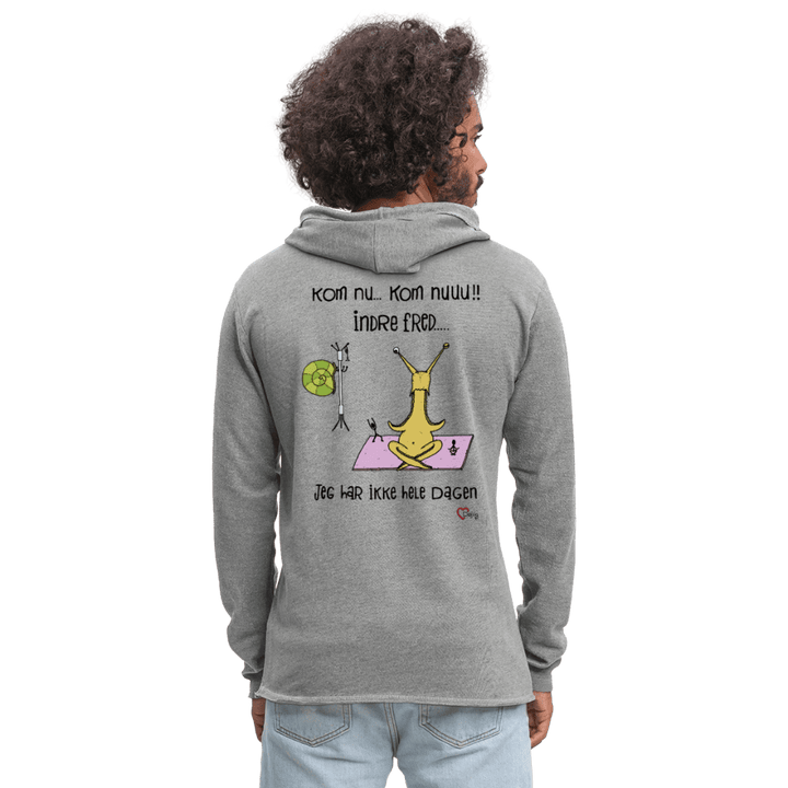 Indre Fred Snegl - Let Unisex hættetrøje - Let sweatshirt med hætte, unisex - grå meleret - Dajlig