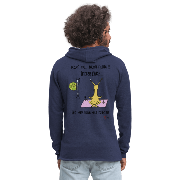 Indre Fred Snegl - Let Unisex hættetrøje - Let sweatshirt med hætte, unisex - marineblå meleret - Dajlig