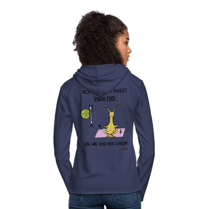 Indre Fred Snegl - Let Unisex hættetrøje - Let sweatshirt med hætte, unisex - marineblå meleret - Dajlig