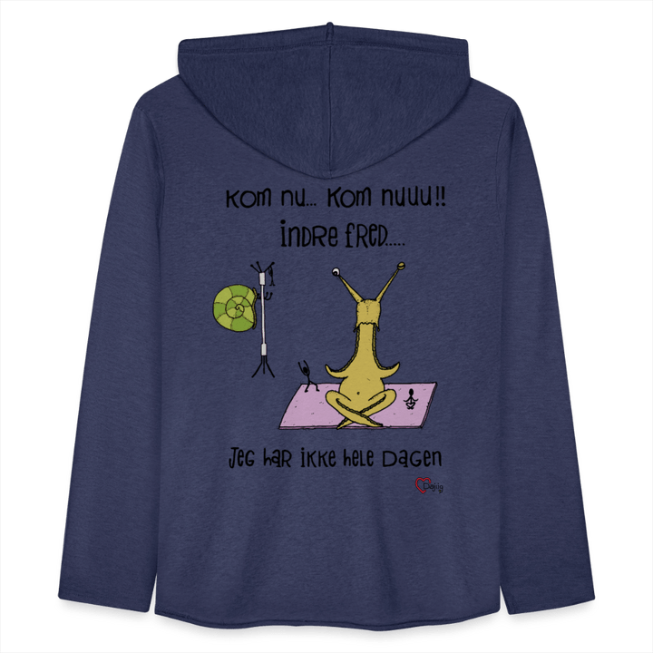 Indre Fred Snegl - Let Unisex hættetrøje - Let sweatshirt med hætte, unisex - marineblå meleret - Dajlig.dk