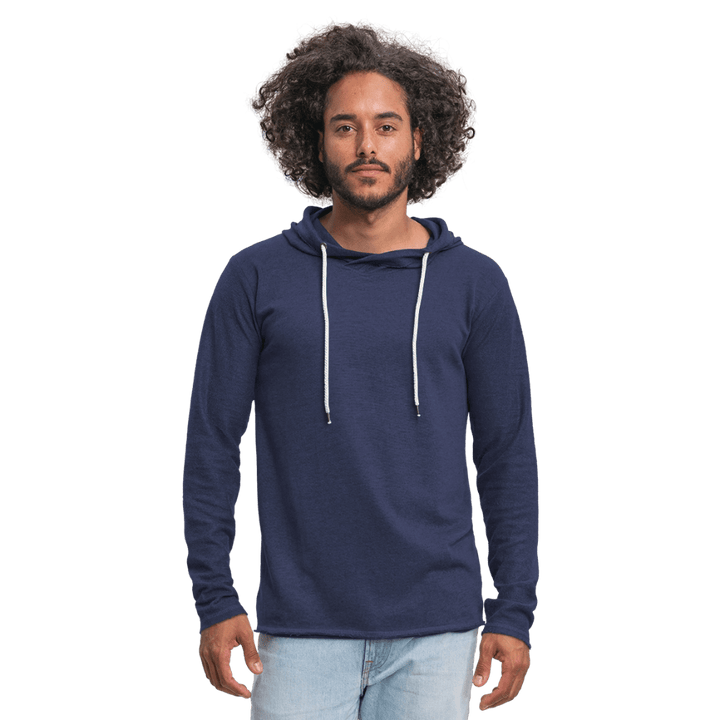 Indre Fred Snegl - Let Unisex hættetrøje - Let sweatshirt med hætte, unisex - marineblå meleret - Dajlig