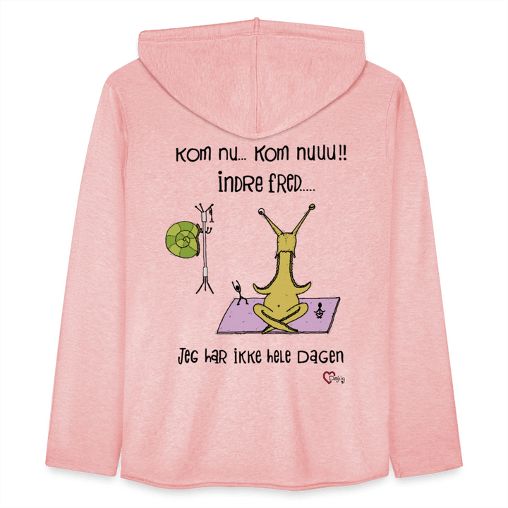 Indre Fred Snegl - Let Unisex hættetrøje - Let sweatshirt med hætte, unisex - rosa - creme meleret - Dajlig