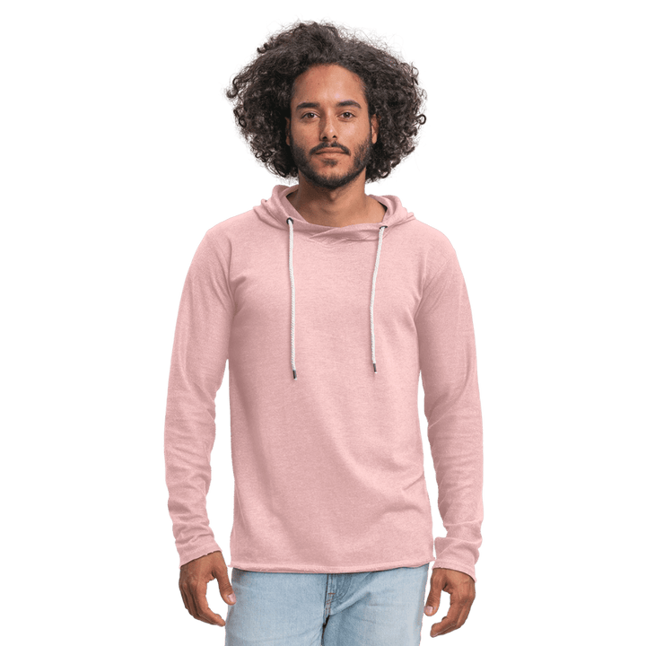 Indre Fred Snegl - Let Unisex hættetrøje - Let sweatshirt med hætte, unisex - rosa - creme meleret - Dajlig