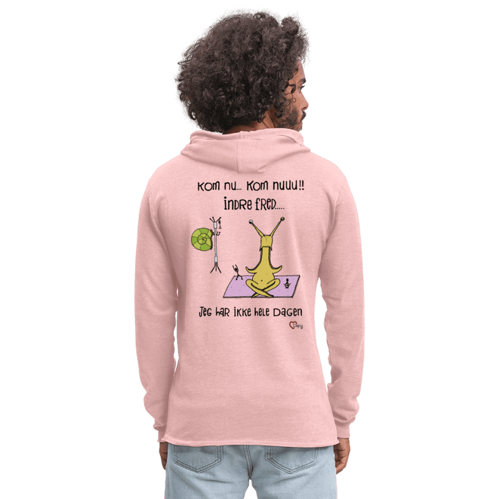 Indre Fred Snegl - Let Unisex hættetrøje - Let sweatshirt med hætte, unisex - rosa - creme meleret - Dajlig.dk