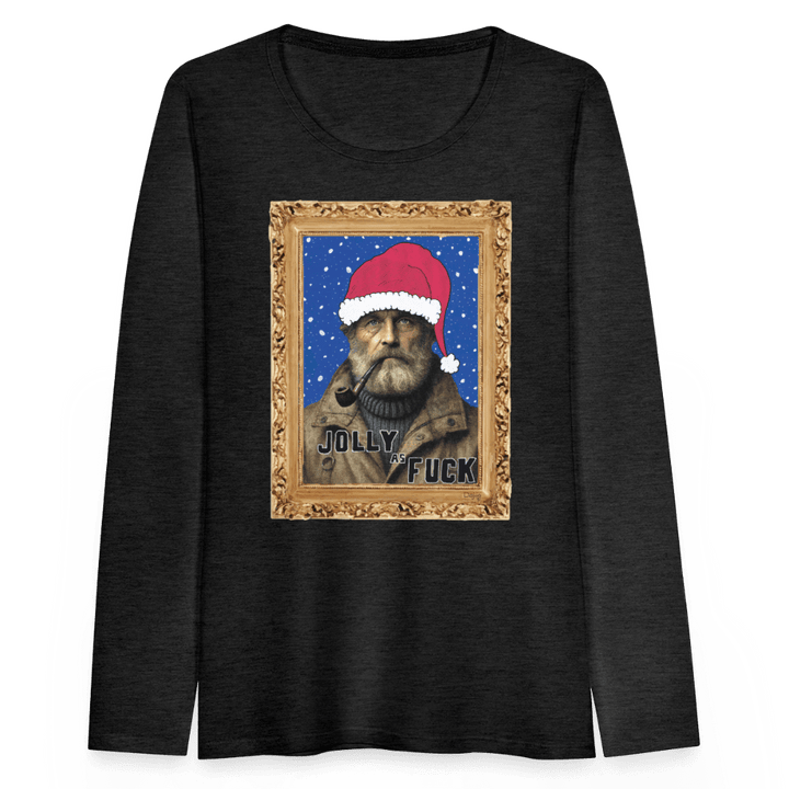 Jolly Joe - Dame Langærmet Trøje - Dame premium T-shirt med lange ærmer - charcoal - Dajlig.dk