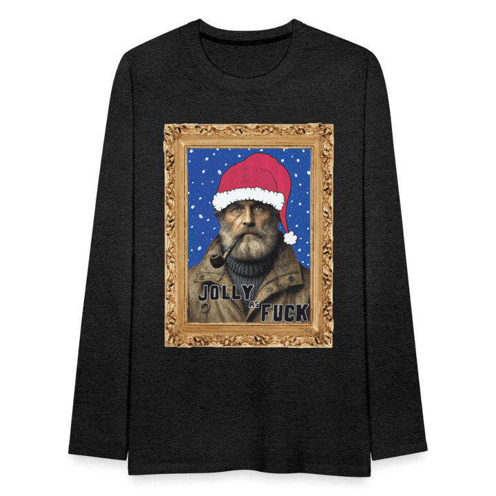 Jolly Joe - Herre Langærmet Trøje - Herre premium T-shirt med lange ærmer - charcoal - Dajlig.dk