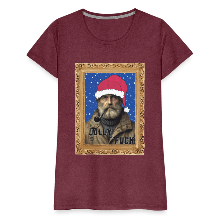 Jolly Joe - Premium Dame T-shirt - Dame premium T-shirt - bordeaux meleret - Dajlig.dk