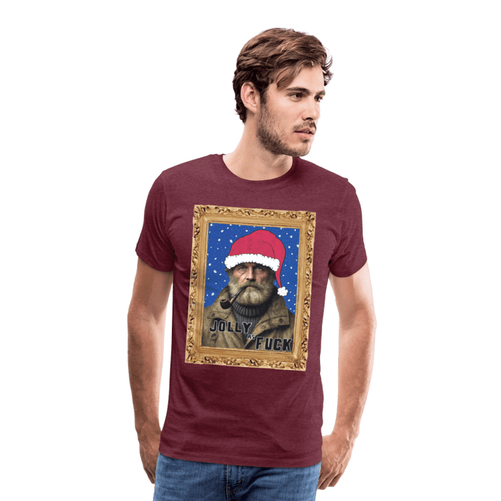 Jolly Joe - Premium Herre T-shirt - Herre premium T-shirt - bordeaux meleret - Dajlig.dk