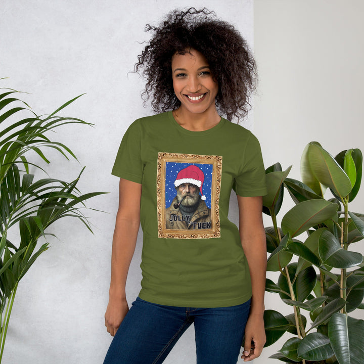 Jolly Joe, Unisex t-shirt fra Bella+Canvas - t-shirt - Olive - Dajlig.dk