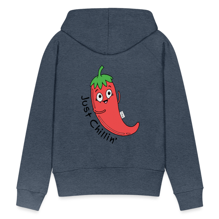 Just Chillin' - Dame Hættetrøje - Dame Premium hættetrøje - jeansblå - Dajlig
