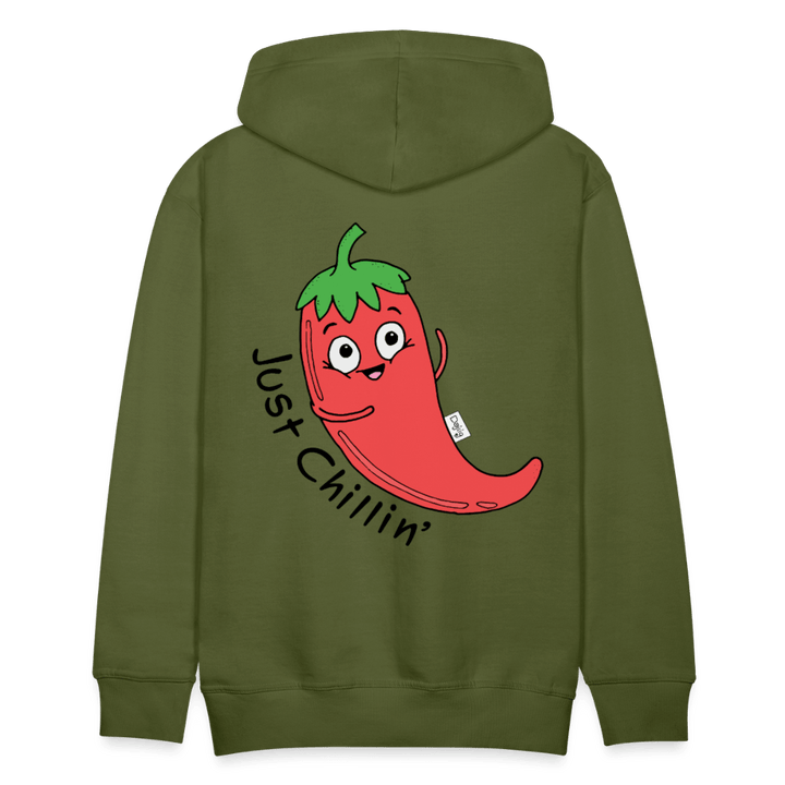 Just Chillin' - Herre Høttetrøje - Herre Premium hættetrøje - olivengrøn - Dajlig
