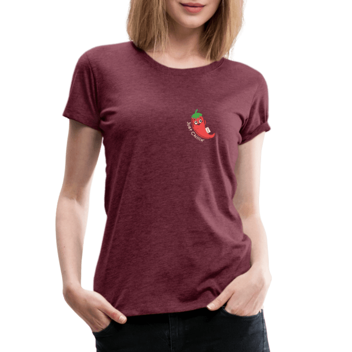 Just Chillin' - Premium Dame T-shirt - Dame premium T-shirt - bordeaux meleret - Dajlig.dk