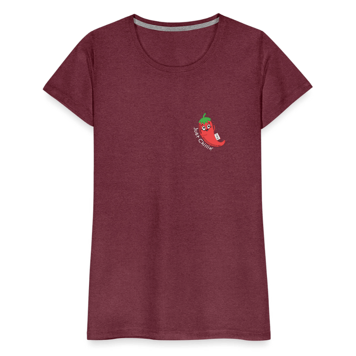 Just Chillin' - Premium Dame T-shirt - Dame premium T-shirt - bordeaux meleret - Dajlig.dk