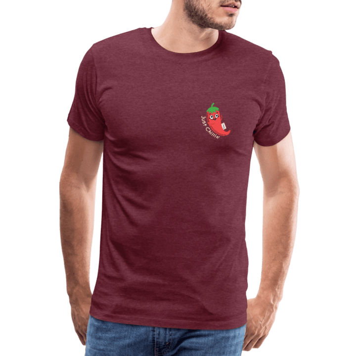 Just Chillin' - Premium Herre T-shirt - Herre premium T-shirt - bordeaux meleret - Dajlig.dk