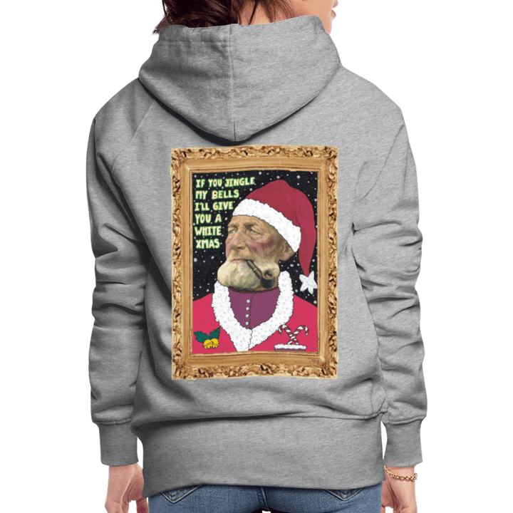 Klaus Santa - Dame Hættetrøje - Dame Premium hættetrøje - grå meleret - Dajlig.dk