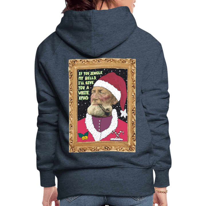 Klaus Santa - Dame Hættetrøje - Dame Premium hættetrøje - jeansblå - Dajlig.dk