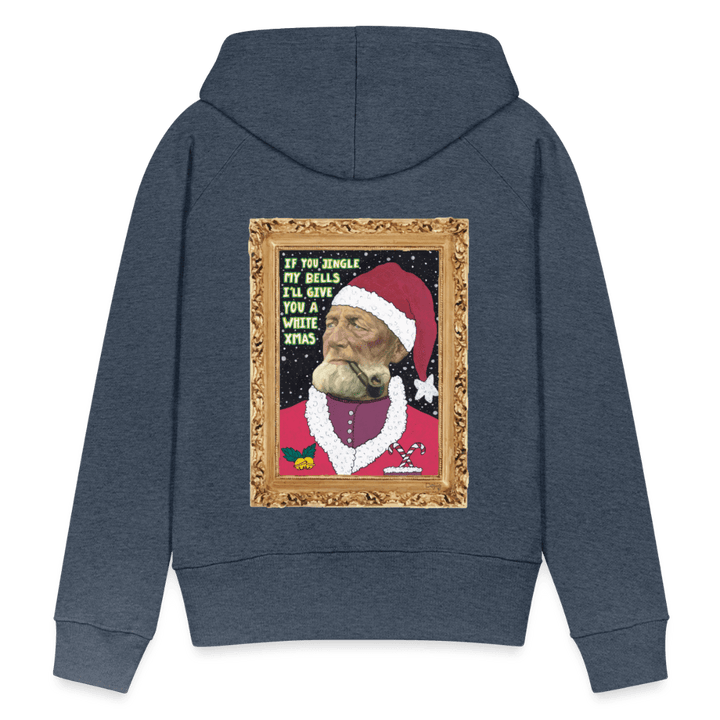 Klaus Santa - Dame Hættetrøje - Dame Premium hættetrøje - jeansblå - Dajlig