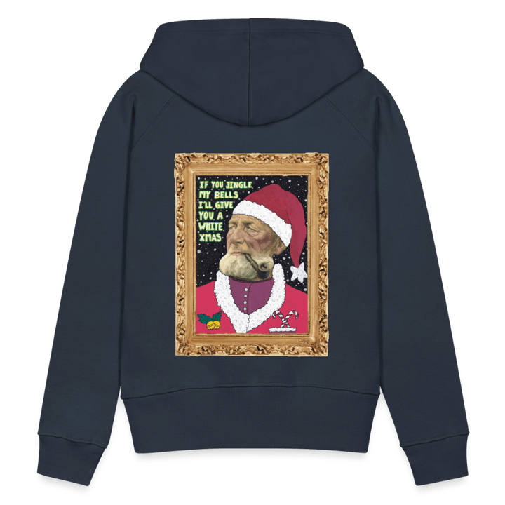 Klaus Santa - Dame Hættetrøje - Dame Premium hættetrøje - marineblå - Dajlig.dk