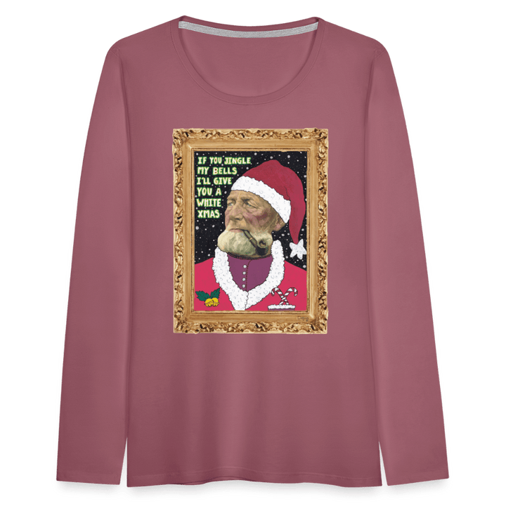 Klaus Santa - Dame Langærmet Trøje - Dame premium T-shirt med lange ærmer - rødviolet - Dajlig.dk