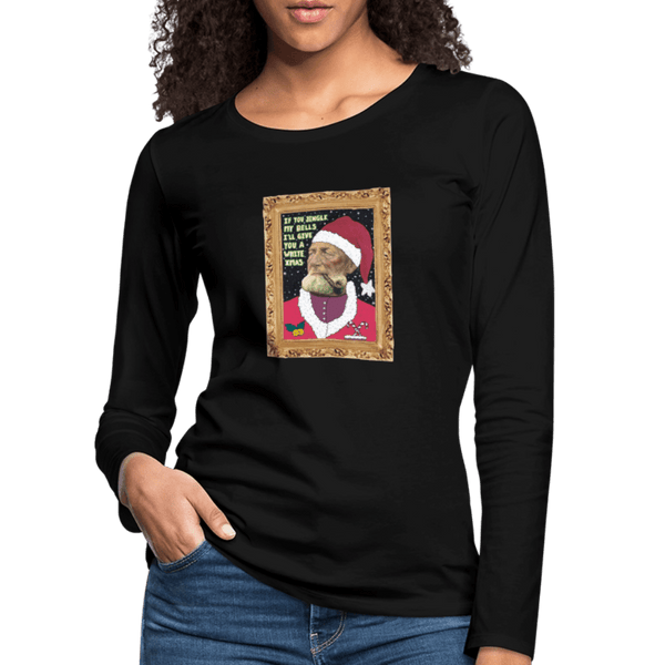 Klaus Santa - Dame Langærmet Trøje - Dame premium T-shirt med lange ærmer - sort - Dajlig