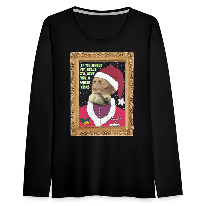 Klaus Santa - Dame Langærmet Trøje - Dame premium T-shirt med lange ærmer - sort - Dajlig.dk