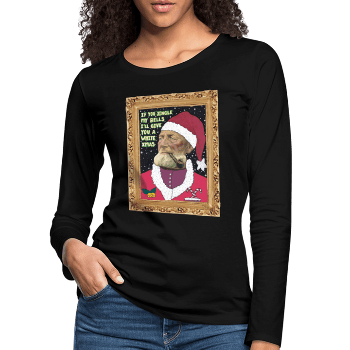 Klaus Santa - Dame Langærmet Trøje - Dame premium T-shirt med lange ærmer - sort - Dajlig.dk