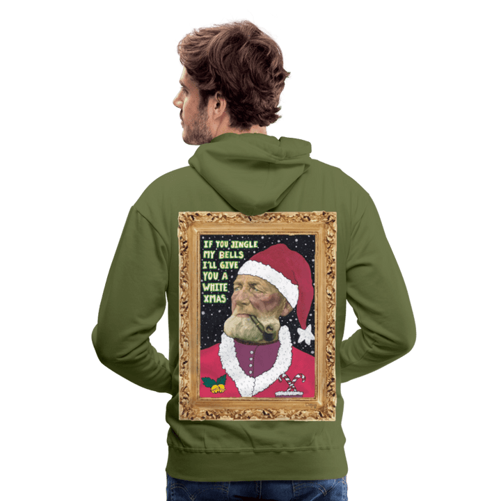Klaus Santa - Herre Hættetrøje - Herre Premium hættetrøje - olivengrøn - Dajlig.dk