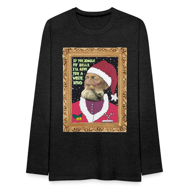 Klaus Santa - Herre Langærmet Trøje - Herre premium T-shirt med lange ærmer - charcoal - Dajlig.dk