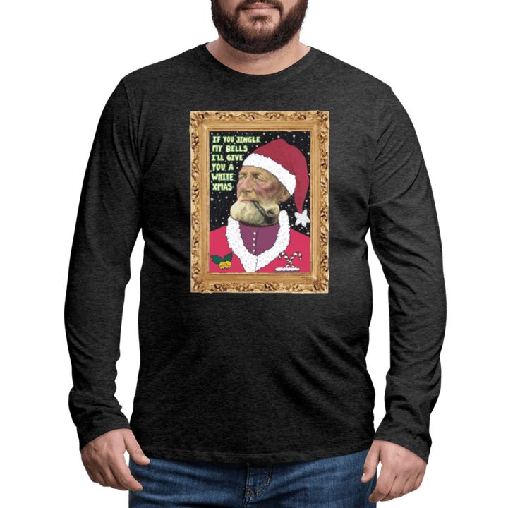 Klaus Santa - Herre Langærmet Trøje - Herre premium T-shirt med lange ærmer - charcoal - Dajlig.dk