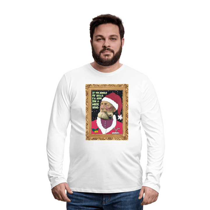 Klaus Santa - Herre Langærmet Trøje - Herre premium T-shirt med lange ærmer - hvid - Dajlig.dk